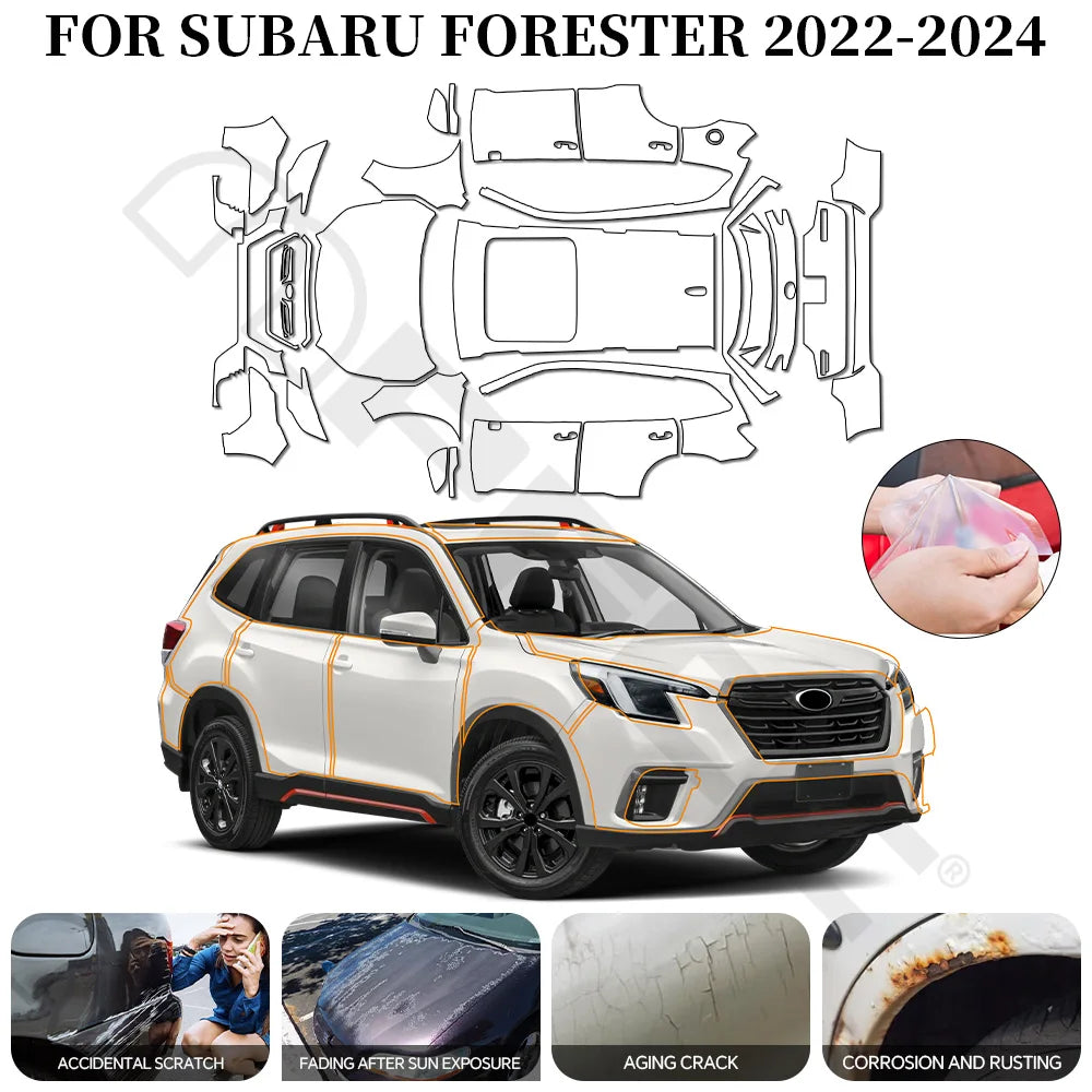 9Mil For Subaru Forester 2022-2024 PPF TPU Pre-cut Paint Protection Film Anti-Scratch Invisible Clear Resistant Car Wrap Film