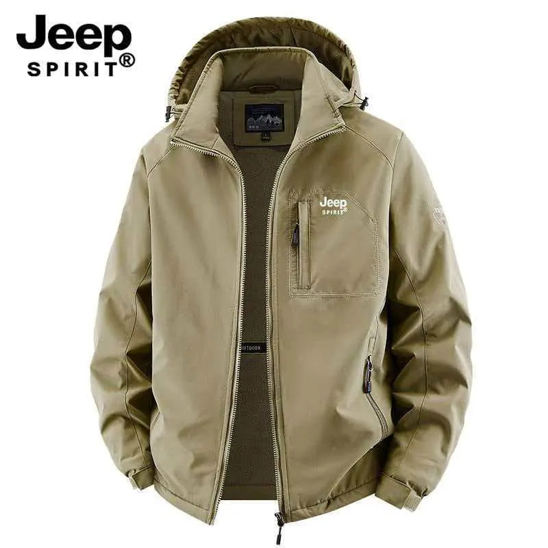 Jeep Spirit 8XL Men's Outdoor Jacket, Large Fleece Lining, Thick and Warm Winter Jacket, Hiking and Camping, Windbreaker in Larg