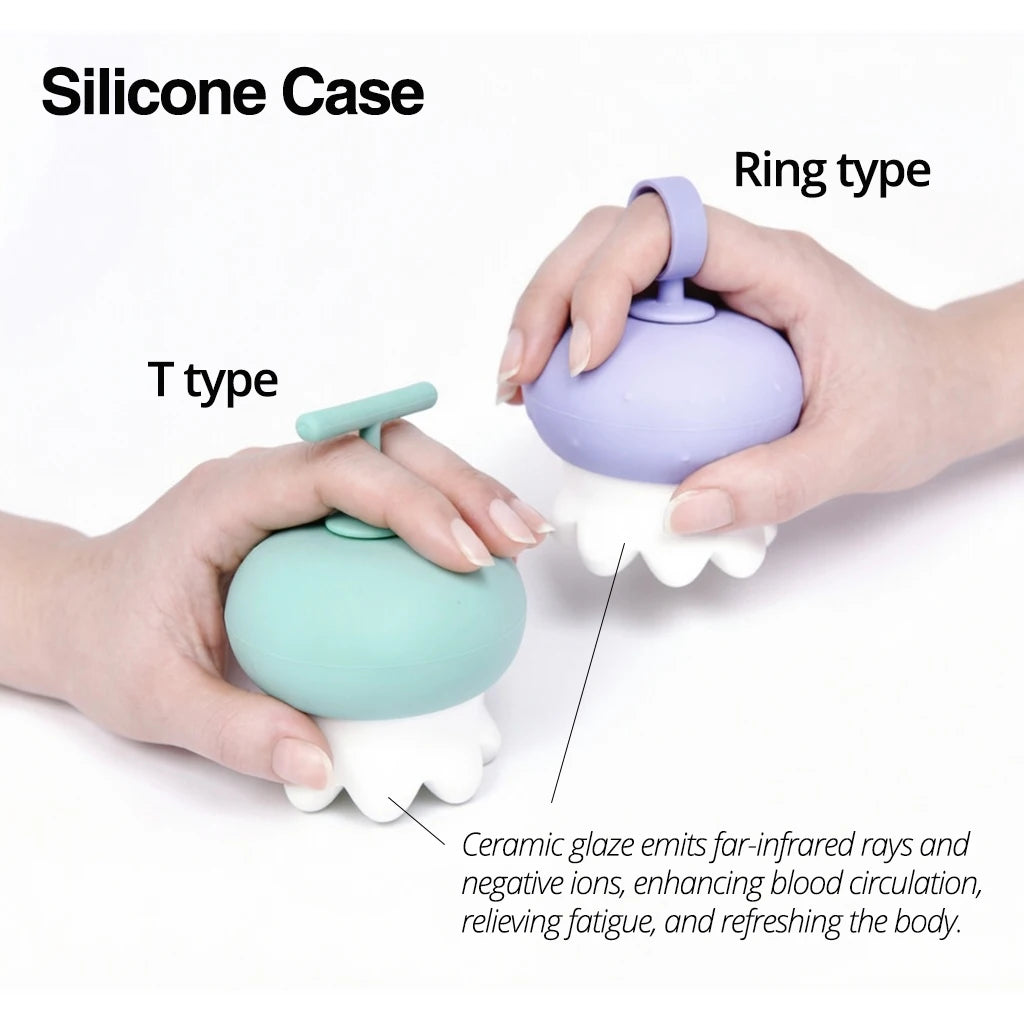 Ceramic Body Massage Tool with 60°C Hot Water Use, Heat Insulated Manual Massager for Neck Shoulder Back