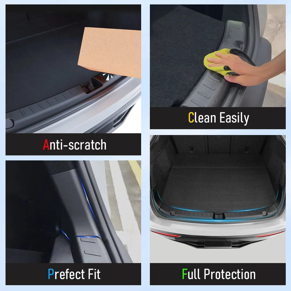 For Tesla Model Y Juniper 2025 2026 Trunk Threshold Strip TPE Mats Sill Guard Rear Cargo Kick Pad Protector Interior Accessories