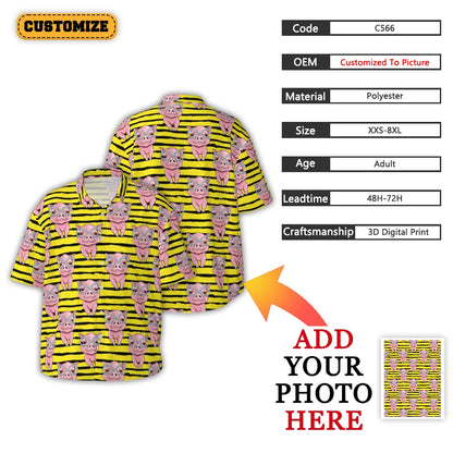 Custom Pattern/LOGO Hawaiian Men's Shirt Full Print Summer Short-sleeved Shirt Personalized Button Down Shirts Customized Gifts