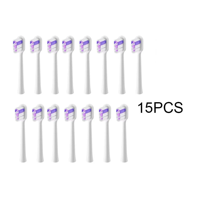 15pcs Brush Head Compatible with LaiFen LFTB01-P-A-S Sonic Electric Toothbrush Vacuum Packaging