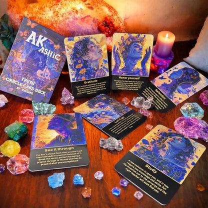 Akashic Oracle Cards, 75 Energy Healing Oracle Cards for Beginners, Advanced Readers, Reveal Soul Purpose,  Card Games