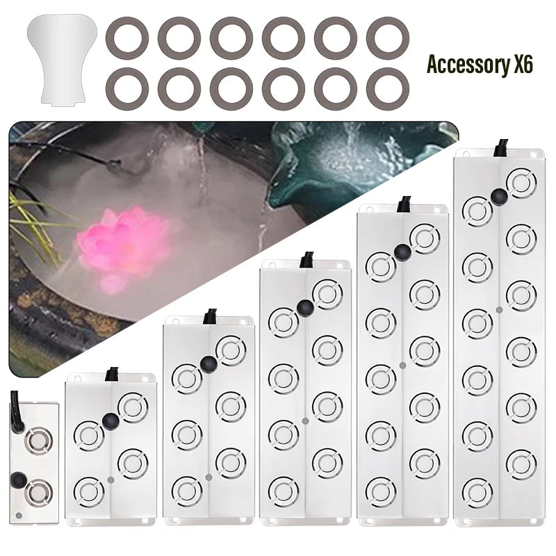 DC45V 2/4/6/8/10/12 Head Ultrasonic Mist Maker Fogger Fountain Pond Atomizer Air Humidifier Greenhouse For Hydroponics Sprayer