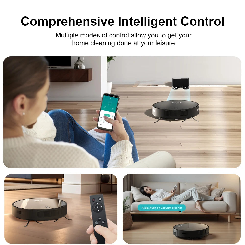Robot Vacuum Cleaner Combo Mop With 6500PA Smart Wireless APP Control Floor Sweeping Machine  Self-Charging For Home Robotic