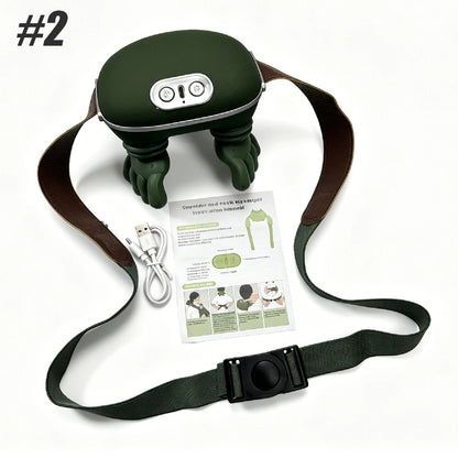 Neck Shoulder Massager with Heat,4D Bionic Fingers Simulate Real Palm Massage,3 Intensities&2 Heat Settings,Relax Muscle Tension
