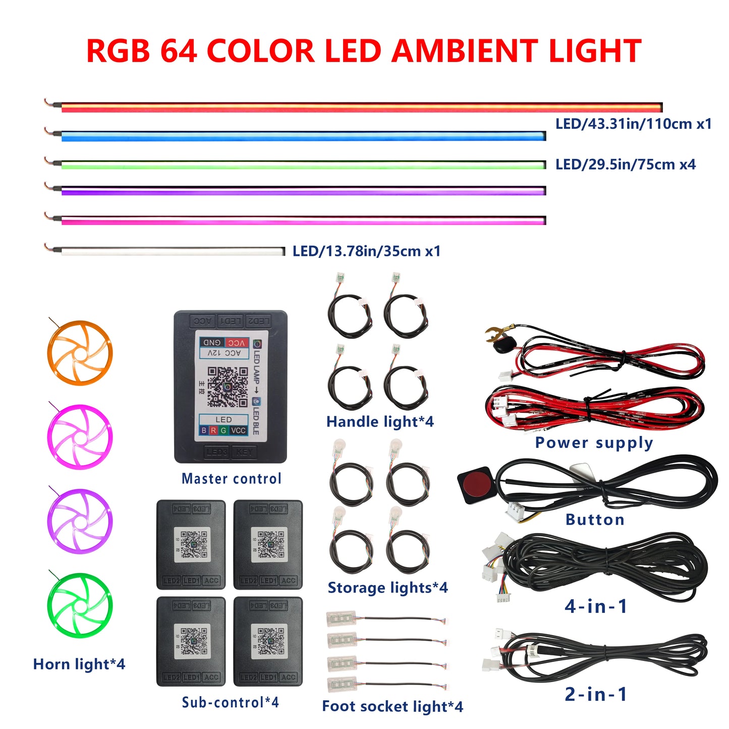 FOR YOUR CAR 6/18 in 1 Acrylic Car Ambient Light RGB 213 Color Symphony Acrylic APP Streamer Atmosphere Lamp Kit Sunroof light