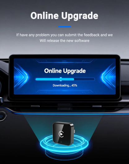 Smart 2in1 CarPlay Android Auto Adapter, Universal Mini Wireless Dongle for Car Entertainment System, Plug and Play Upgrade Wire