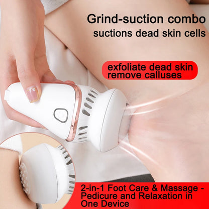 Automatic Dust-Suction Foot Grinder - Rechargeable Home Pedicure Device for Callus & Dead Skin Removal