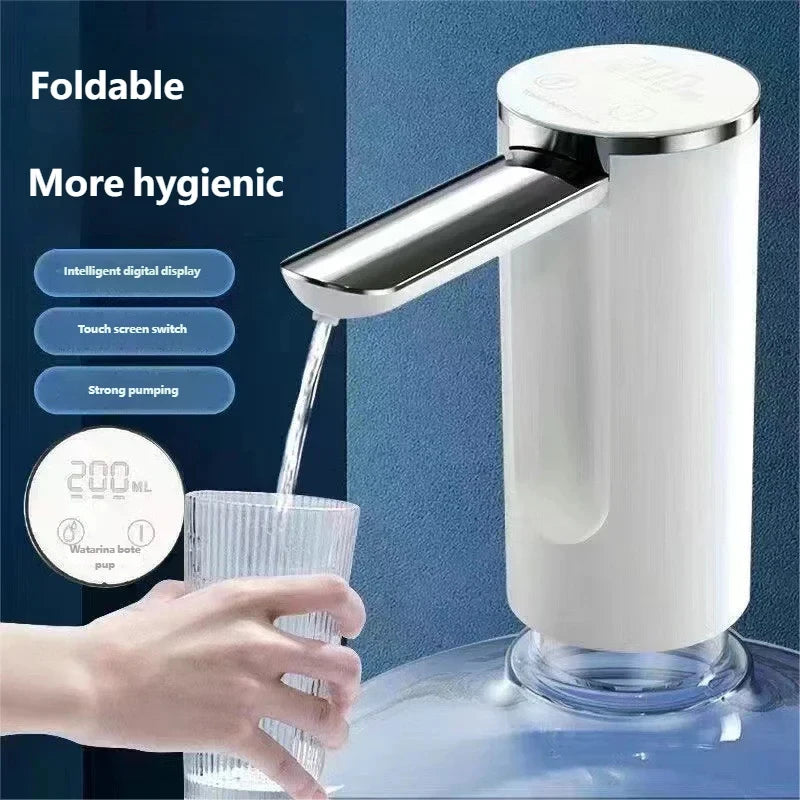 1200mAh Type-C Rechargeable Electric Water Bottle Pump LED Display Automatic Touch Button 3 Quantitative Water Dispenser