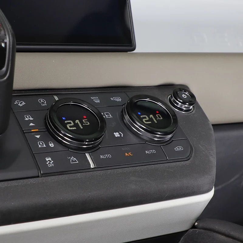 cheya Car central control air conditioner volume knob decorative cover For Land Rover Defender 110 2020+ Aluminum accessories