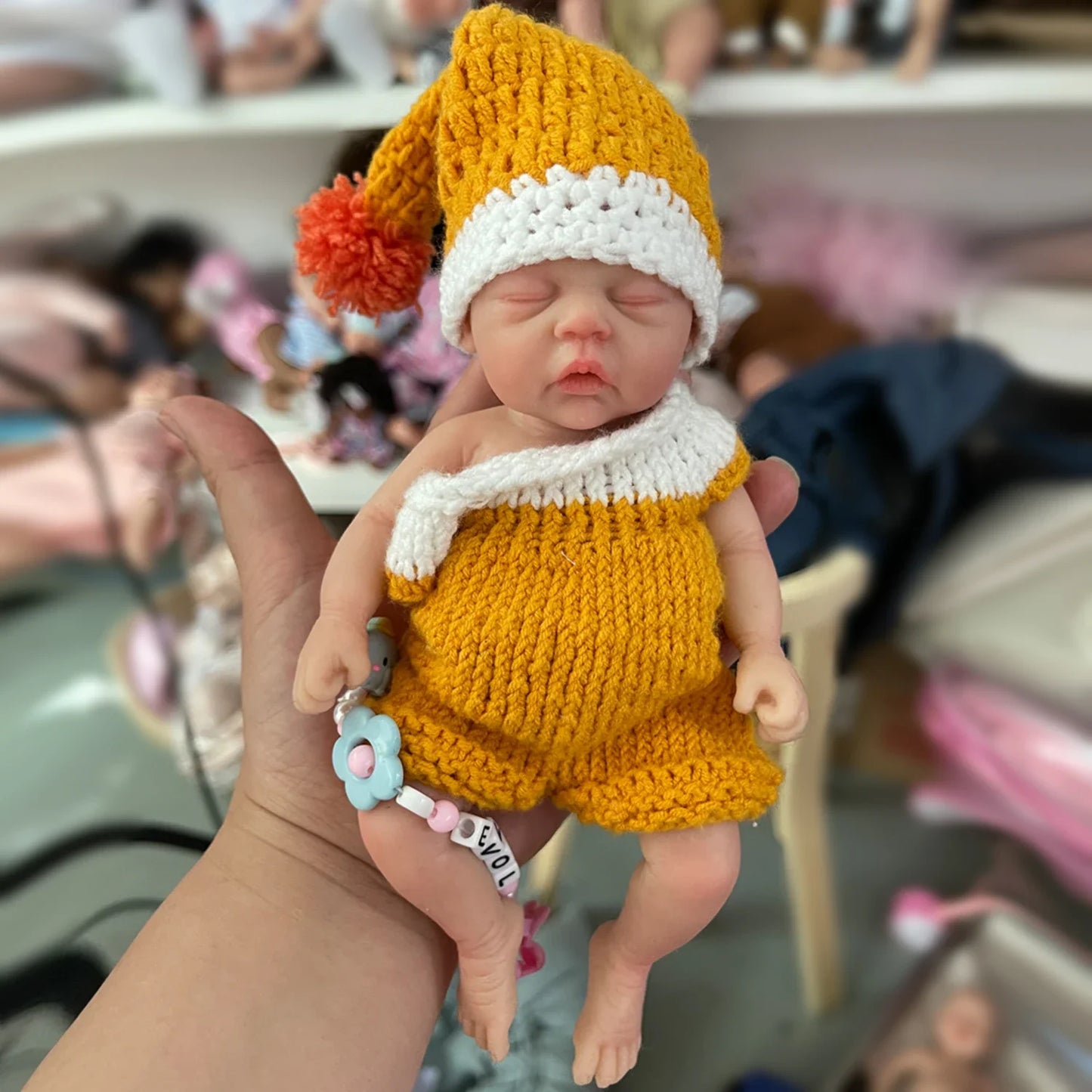 7" Micro Preemie Full Body Silicone Baby Adorkable Doll Theo Lifelike Mini Reborn Doll Surprice Children Anti-Stress