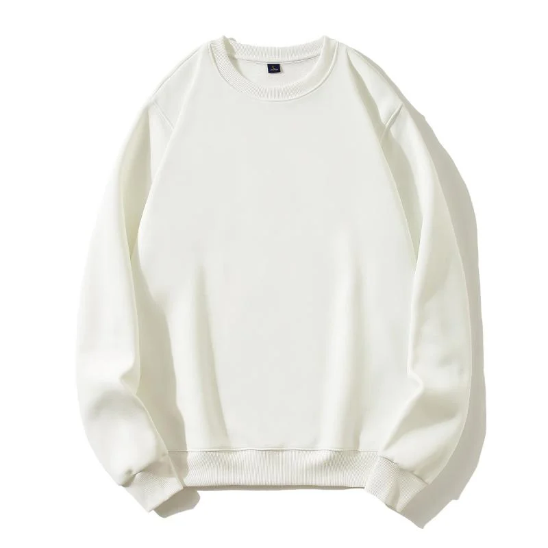 Fashion 100%Cotton Round Neck Sweater with fleece Custom Logo Printed Personal Group Brand Embroidery Design Men and Women thick