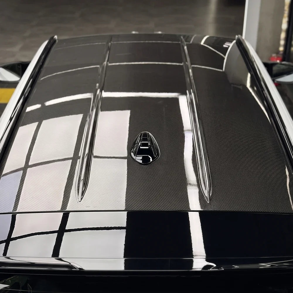 Glossy PET 6D Carbon Fiber Black Car Vinyl Wrap Film Self Adhesive Carbon Fiber Car Roof Color Change Decor Film Air Bubble Free