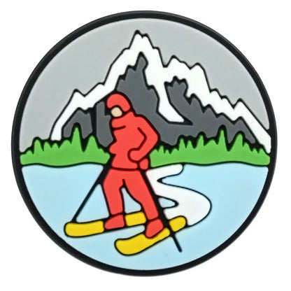 12-100Pcs Wholesale Skiride Man Woman PVC Shoe Accessories Skiing Snow Goggles Sandal Button Charms Fit Holiday Gifts