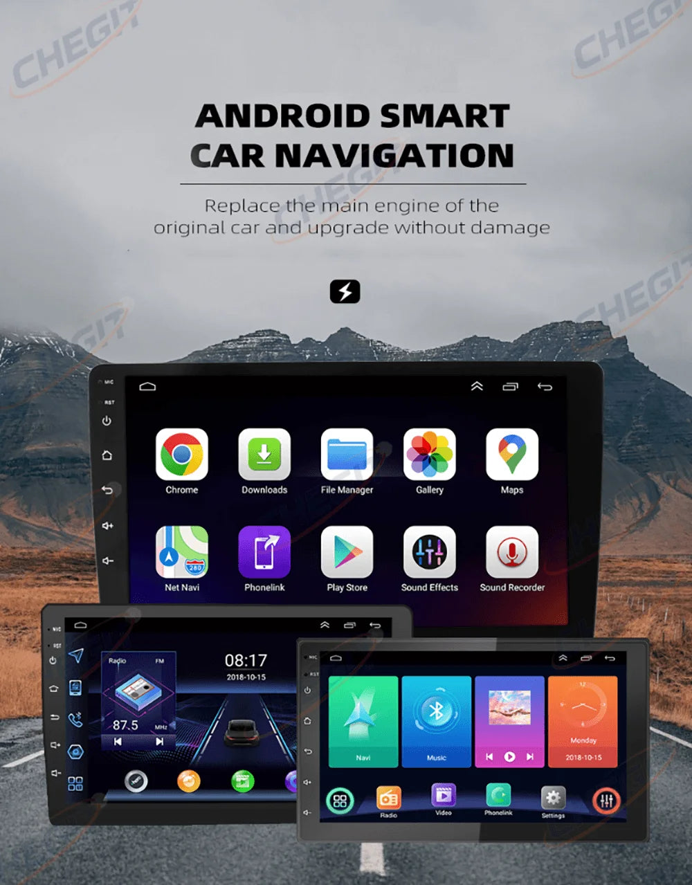 Universal 7"/9"/10“ 2DIN Android 13 4+64G Car Stereo Carplay Android Auto GPS Navigation Bluetooth FM RDS Radio WIFI Touchscreen