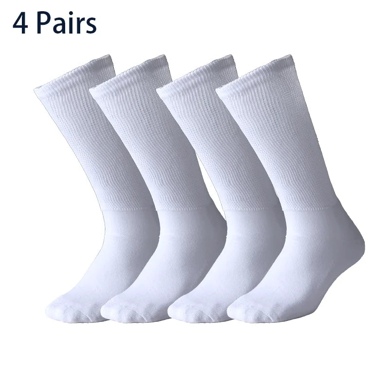 Men's Diabetic Socks Non‑Binding Top Loose Cuff, Seamless Breathable Comfort Socks for Swollen Feet & Blood Circulation Support