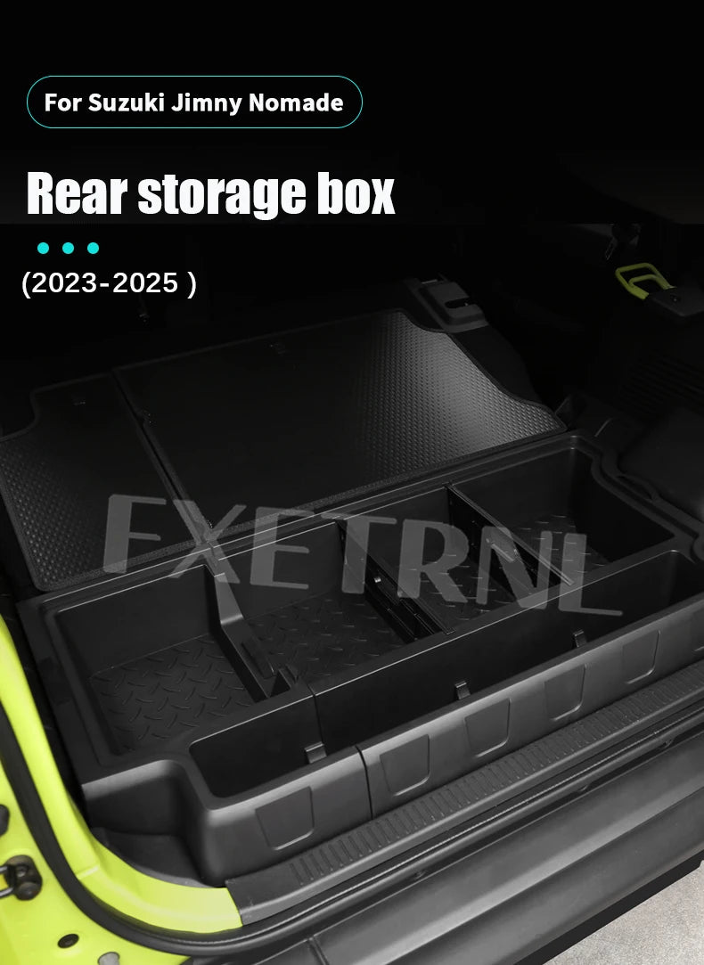 For Suzuki Jimny 2023 2024 2025 JC74W JC74 5-Door Car Trunk Storage Box with Lid Storing Channel Storage Box Auto Modified