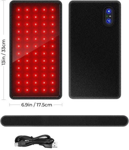 Red Light Therapy Belt Infrared Light Therapy Pad with Portable Battery,Cordless 660nm 850nm Full Body Red Light Mat Therapy pad