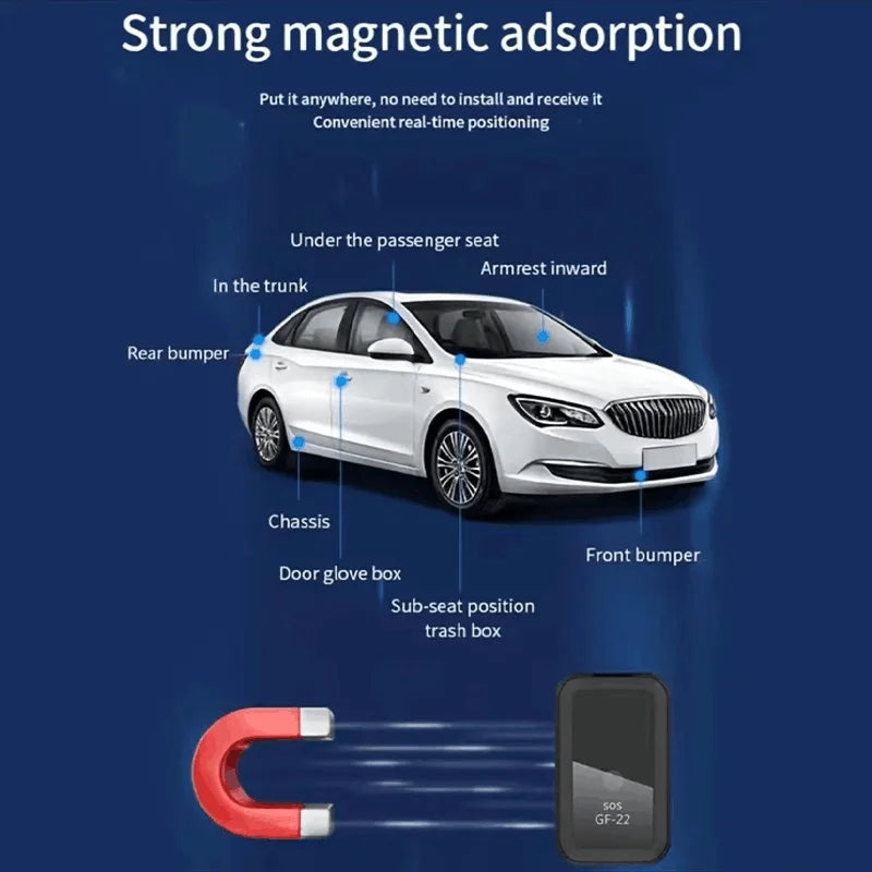 GF22 Mini Car Tracker Real Time Magnetic GPSDevice Anti-Loss Location Tractor Precise SlMMessage Positioner SOS Alarm Device