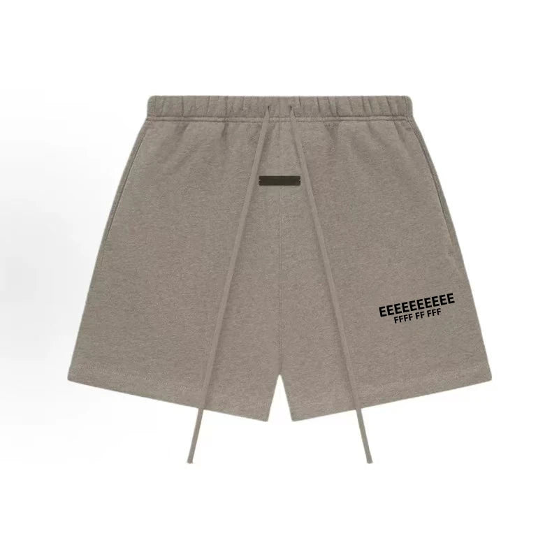 25SS Classic Men's Drawstring Shorts Luxury Design Double Row Silicone Letter Logo Shorts High Street Couple Loose Matching Set