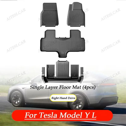 For Tesla New Model Y L Launch Premium / Performance 2026+ TPE Floor Mats Luggage Mat Wear-resistant Foot Pads ModelY Trunk Mats