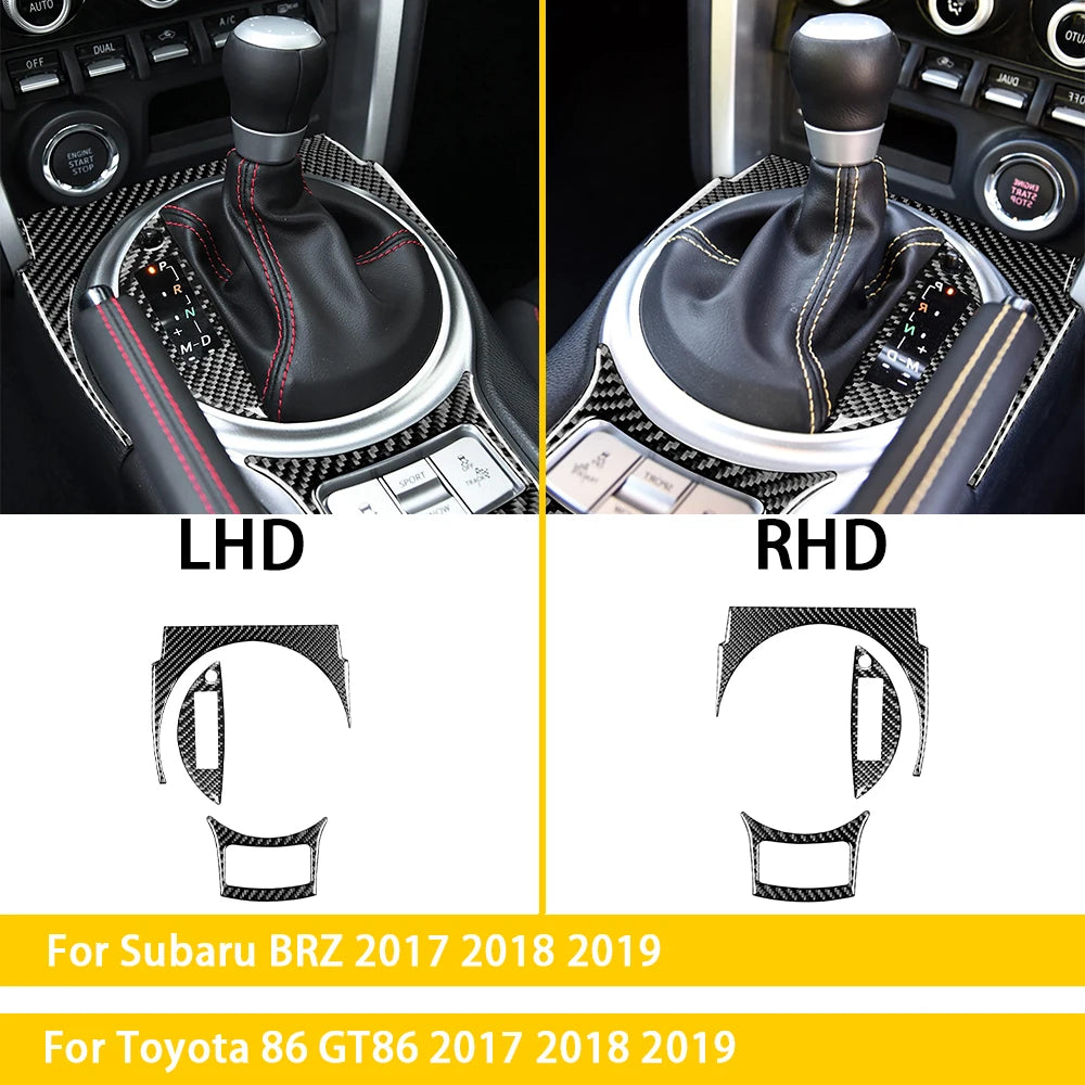 For Subaru BRZ Toyota 86 GT86 2017 2018 2019 Carbon Fiber Car Accessories Gear Shift Cup Holder Air Conditioning Trim Sticker