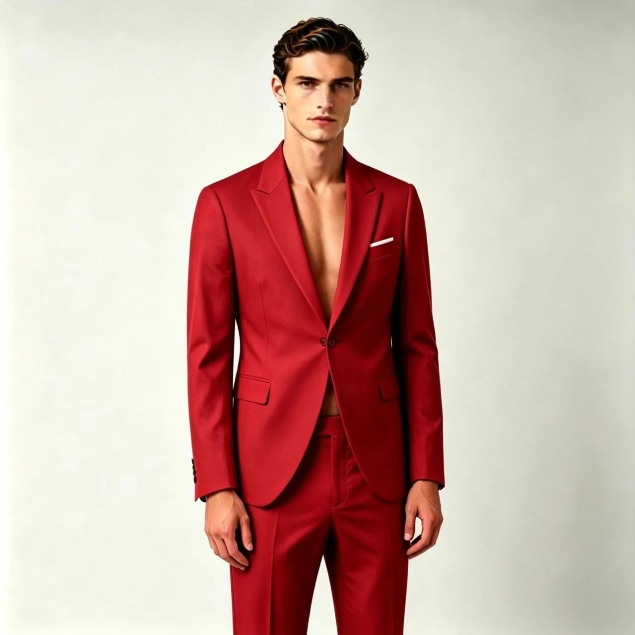 Men's Suit Lightweight Wedding Eegant 2 Piece Set Solid Color Formal Business Blazer Pants Classic Tuxedo for Party Groomsmen