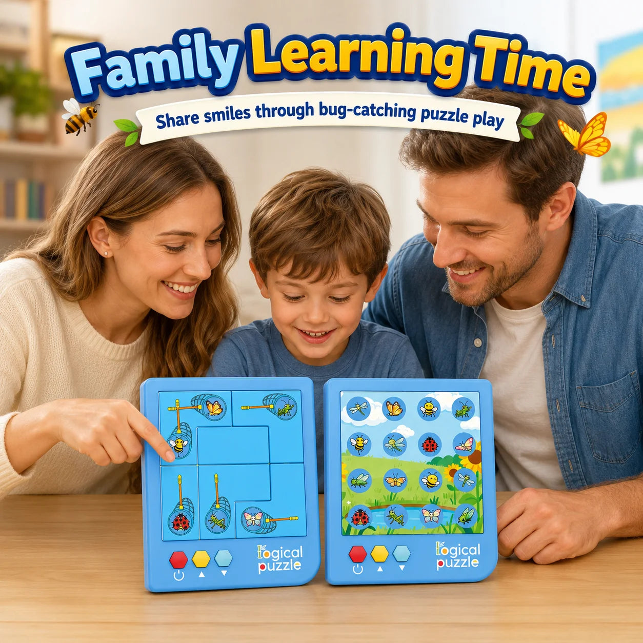 Catch The Bug Logical Sliding Puzzle, Kids Brain Teaser Educational Logic Training Desktop Game for Ages 4+