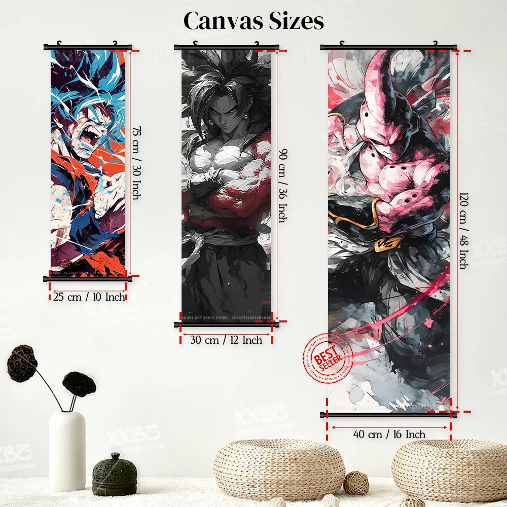 Dragon Ball Anime Wall Artwork Canvas Mural Scrolls Pictures Anime Character Son Goku Hanging Painting Poster Home Decoration