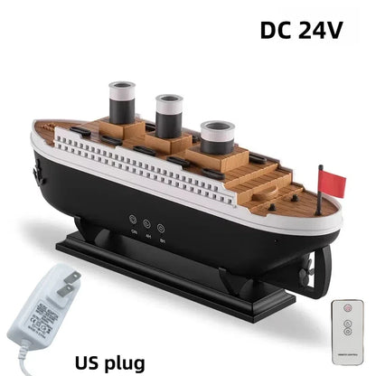 Titanic Ship Model Air Humidifier Remote Control Home 250ml Essential Oil Jellyfish Smoke Ring Spray Aroma Diffuser Humidifiers