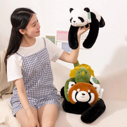 Cute Animal Soft Plush Toys Long Arm Panda Dinosaur Bear Koala Carried On The Back  Plushies Animal Dolls Gifts For Friends