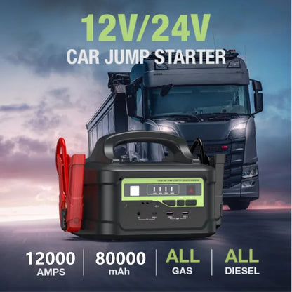 COSSIFTW P2 model high power 10000A peak current lifepo4 battery 80000mAh power bank with heavy duty jump starter 12V/24V