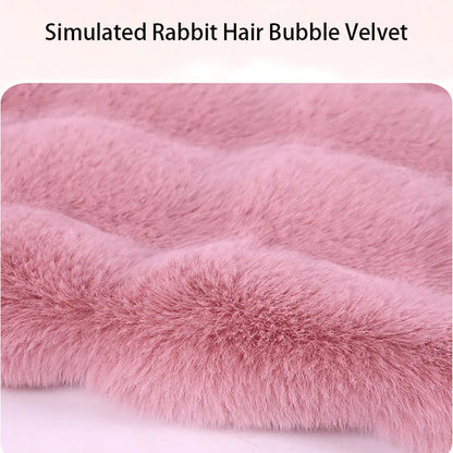 Winter Plush Rabbit Covers Car Seats Cushion Universal Keep Warm Ultra-Soft Auto Chair Protector Pad Car Interior Accessories