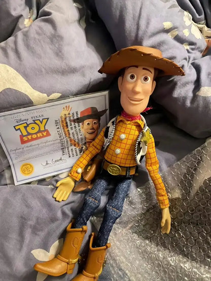 New Hot In Stock 40cm Pixar Toy Story  Woody Action Figures English Movie Sound Character Doll Cloth Cowboy Birthday Gift