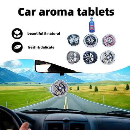 Wheel-shaped Japanese car air freshener, hanging air freshener, perfume fragrance