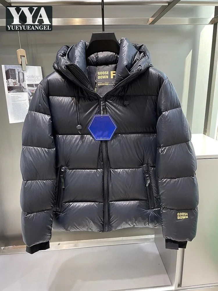 Winter Mens Down Coat Windproof Waterproof Outside Casual Outerwear Zip High Street Fashion Men Warm Hooded Windbreaker Jacket