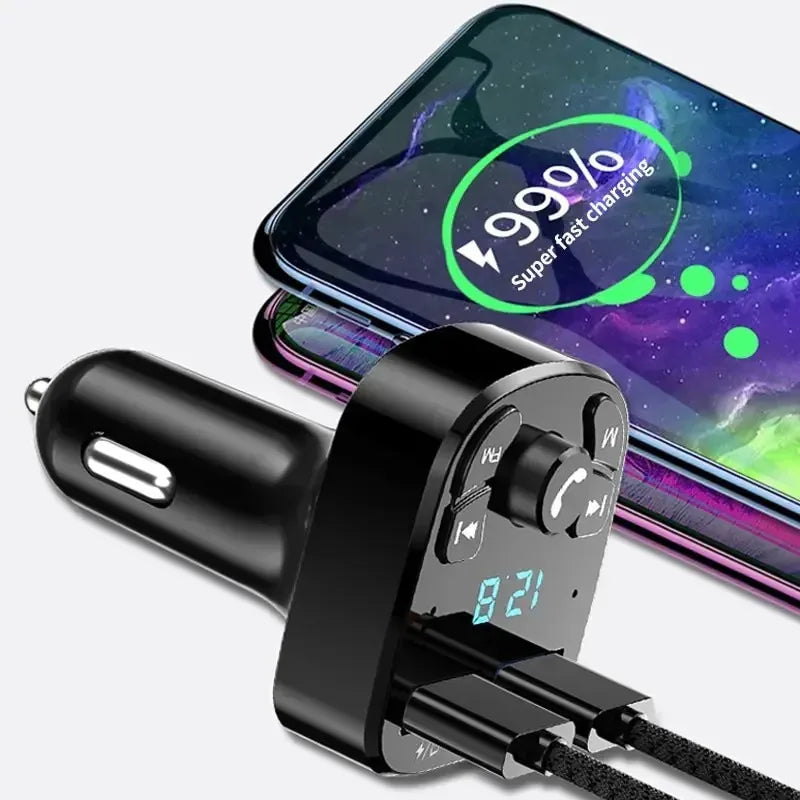 1/2/4/8/10Pcs Car Mp3 Player Dual Usb Fast Charger Fm Bluetooth Receiver Bluetooth Compatible 5.0 Fm Transmitter Usb Flash Drive