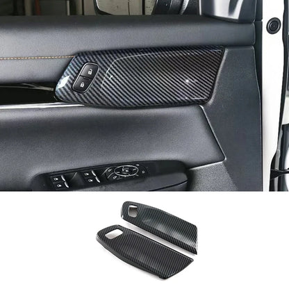 For Ford Ranger P703 T9 XL XLT Wildtrak Raptor 2023-2025 Carbon Fiber Texture Gear Shift Panel Cover Interior Trim Full Set