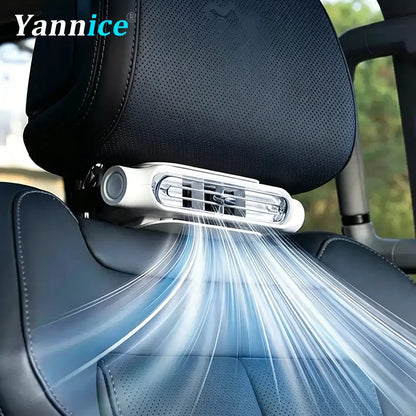 Summer Car Seat Cooling Fan 3 Speed Quiet USB Headrest Ventilation 5V Portable Backseat Cooler with 3000mAh Battery or Corded