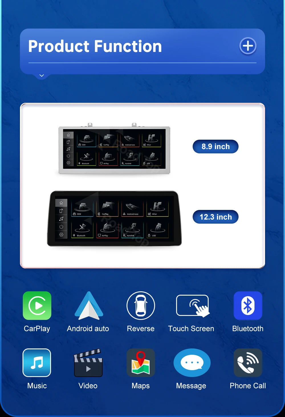 CN Road Top 8.9 12.3'' Touch Screen Multimedia Player Andriod Auto Link For Audi A4 S4 B8 2009-2015 GPS Carplay Display Car Play