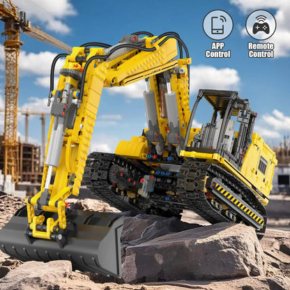 MOULD KING 13112 Technical Car Toys The MOC-2513 APP&RC Motorized Excavator Model Building Blocks Bricks Kids Christmas Gift
