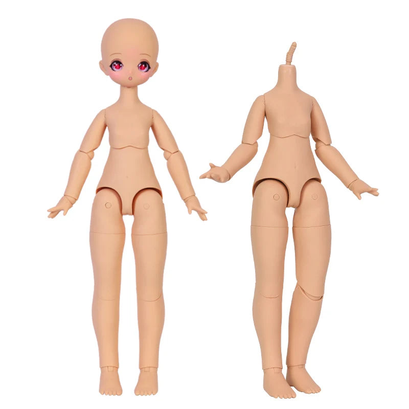 ICY DBS 1/4 Dream Fairy Nude Doll with Eye Makeup or No Makeup white and tan skin 40cm Makeup Doll Head and Body Toy Gift SD