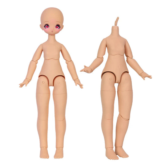 ICY DBS 1/4 Dream Fairy Nude Doll with Eye Makeup or No Makeup white and tan skin 40cm Makeup Doll Head and Body Toy Gift SD