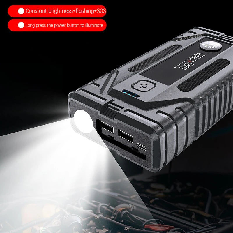 CEYYOR Portable Jump Starter Power Pack With LED Lights and USB Ports.12V Booster Jump Starter Car Battery Starting Device
