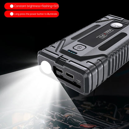 CEYYOR Portable Jump Starter Power Pack With LED Lights and USB Ports.12V Booster Jump Starter Car Battery Starting Device
