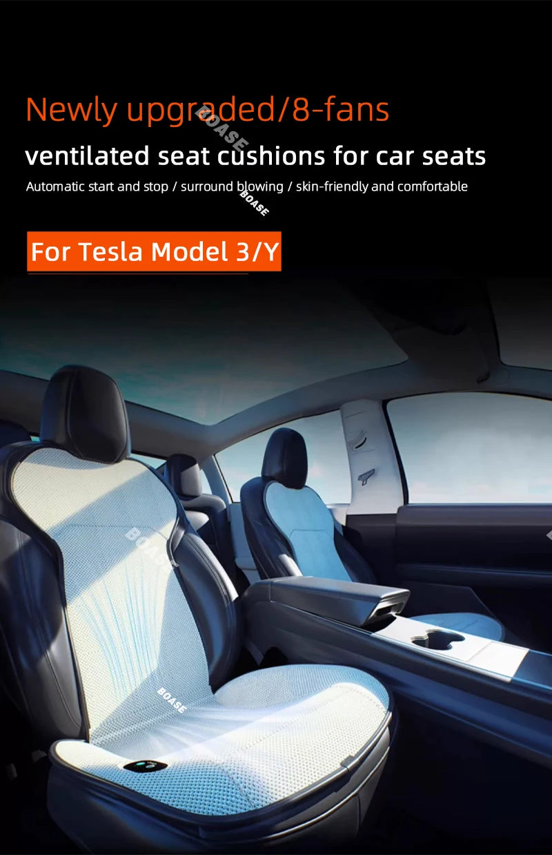 For Tesla model 3 Y ventilation Seat Cushion DC 12V Spacer Car Summer Cool Air Seat Cushion Fast Blowing Ventilation Seat Coolin