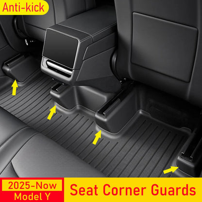 USVOTOV Underseat Protector Seat Slide Rail Pad Cover for Tesla Model Y Juniper 2025 2026 Travel Accessories Anti-Kick Case Trim