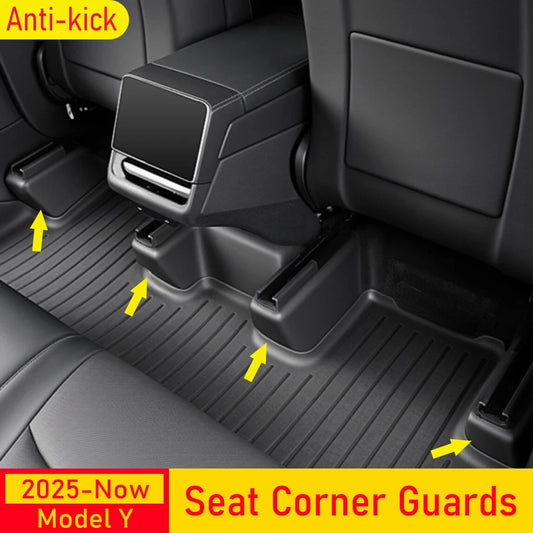 USVOTOV Underseat Protector Seat Slide Rail Pad Cover for Tesla Model Y Juniper 2025 2026 Travel Accessories Anti-Kick Case Trim