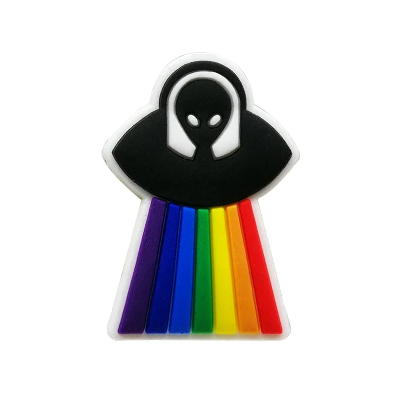 1/25PCS Space & Alien Theme Shoe Charms Set DIY Decorative Pins UFO Rocket Astronaut Clogs Accessories for Women Men Shoe Buckle